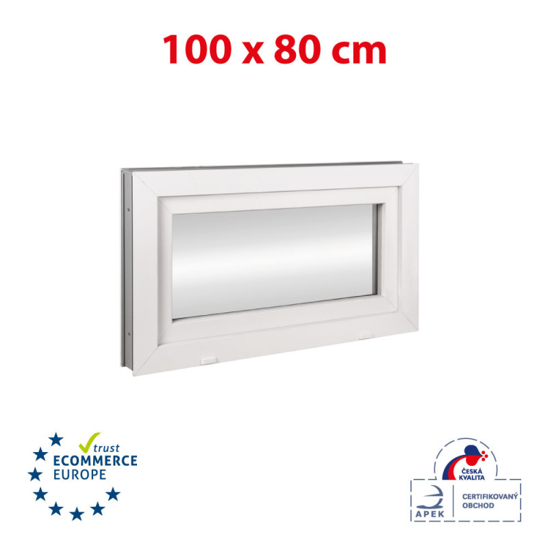 Ventana de plástico | 100x80 cm (1000x800 mm) | blanca | abatible