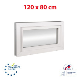 Plastic window | 120x80 cm (1200x800 mm) | white | tilting / hinged