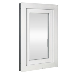 Plastic window 50x70 cm (500x700 mm), tilt-and-turn right, white | TROCAL