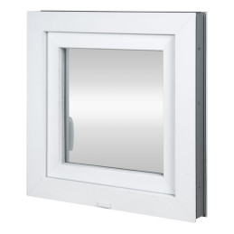 Plastic window 70x70 cm (700x700 mm), tilt-and-turn left, white | TROCAL
