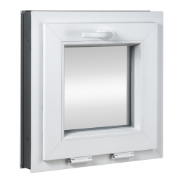 Plastic window | 50x50 cm (500x500 mm) | white | tilting / hinged