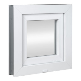 Janela plástica | 50x50 cm (500x500 mm) | branca | inclinável | VIDRO TRIPLO