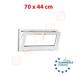 Ventana de plástico | 70x44 cm (700x440 mm) | blanco | inclinable