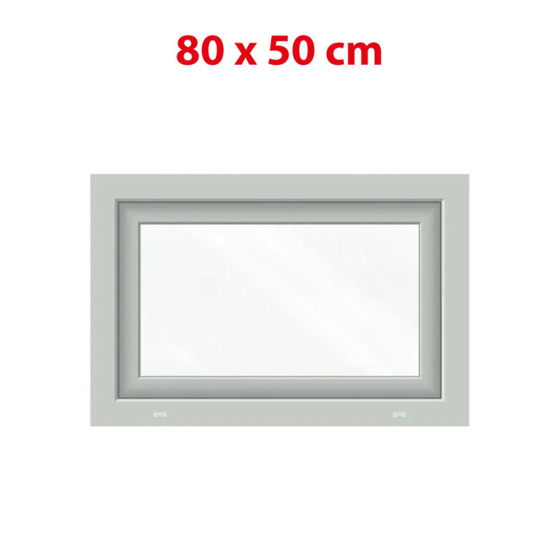 White tilt PVC window 800 × 500 mm (80 × 50 cm) for utility rooms Aplast 60
