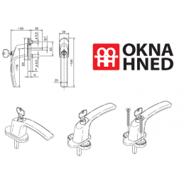 Manilla de seguridad con llave para ventanas y puertas de balcones de color marrón
