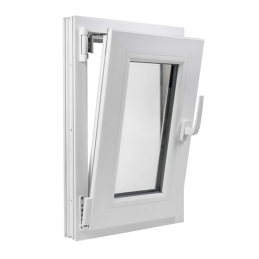White tilt PVC window 400 × 600 mm (40 × 60 cm) for utility rooms Aplast 60