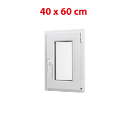White tilt PVC window 400 × 600 mm (40 × 60 cm) for utility rooms Aplast 60