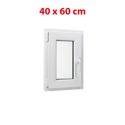 White tilt PVC window 400 × 600 mm (40 × 60 cm) for utility rooms Aplast 60