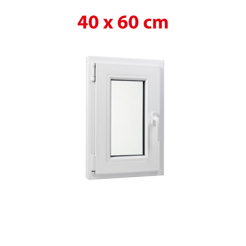 White tilt PVC window 400 × 600 mm (40 × 60 cm) for utility rooms Aplast 60
