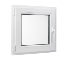 White tilt PVC window 500 × 500 mm (50 × 50 cm) for utility rooms Aplast 60