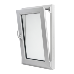 White tilt PVC window 600 × 900 mm (60 × 90 cm) for utility and technical rooms