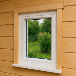 White tilt PVC window 900 × 600 mm (90 × 60 cm) for utility and technical rooms