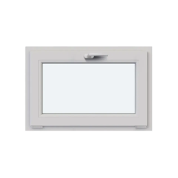 Anthracite/white tilt PVC window 800 × 500 mm (80 × 50 cm) for utility and technical rooms