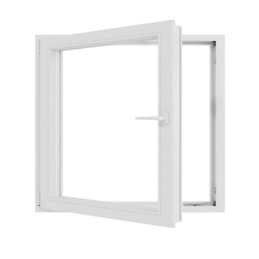 White tilt PVC window 900 × 900 mm (90 × 90 cm) for utility and technical rooms