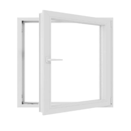 White tilt PVC window 900 × 900 mm (90 × 90 cm) for utility and technical rooms