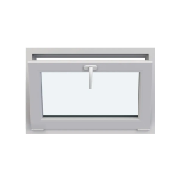 Golden oak/white tilt PVC window 800 × 500 mm (80 × 50 cm) for utility rooms Aplast 60