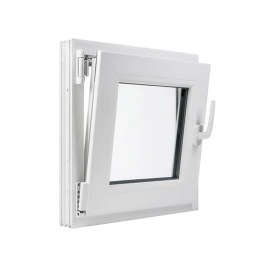 Golden oak/white tilt PVC window 600 × 600 mm (60 × 60 cm) for utility rooms Aplast 60