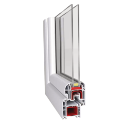 Golden oak/white tilt PVC window 900 × 900 mm (90 × 90 cm) for utility rooms Aplast 60