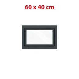 Anthracite/white tilt PVC window 600 × 400 mm (60 × 40 cm) for utility rooms Aplast 60