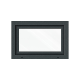Anthracite/white tilt PVC window 800 × 500 mm (80 × 50 cm) for utility and technical rooms
