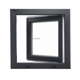 Anthracite/white tilt PVC window 600 × 600 mm (60 × 60 cm) for utility rooms Aplast 60
