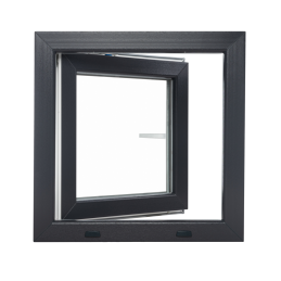 Anthracite/white tilt PVC window 900 × 900 mm (90 × 90 cm) for utility rooms Aplast 60