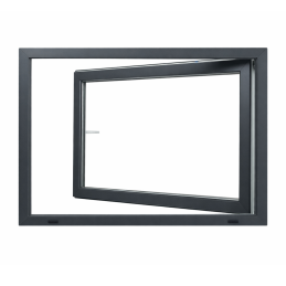 Anthracite/white tilt PVC window 900 × 600 mm (90 × 60 cm) for utility rooms Aplast 60