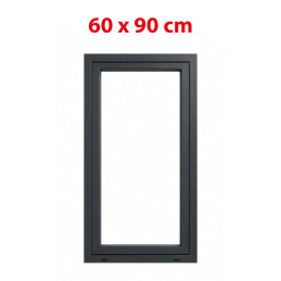 Anthracite/white tilt PVC window 600 × 900 mm (60 × 90 cm) for utility rooms Aplast 60