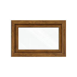 Golden oak/white tilt PVC window 800 × 500 mm (80 × 50 cm) for utility rooms Aplast 60