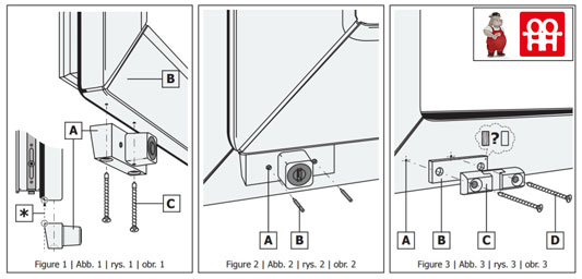 Installation instructions for the safety lock for windows and balcony doors